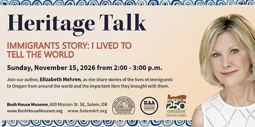 HERITAGE TALK WITH ELIZABETH MEHREN