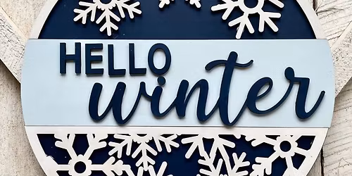 \u2744\ufe0fSips & Snowflakes - Hello Winter Door Round
