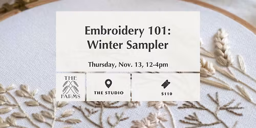 (SOLD OUT) Embroidery 101: Winter Sampler