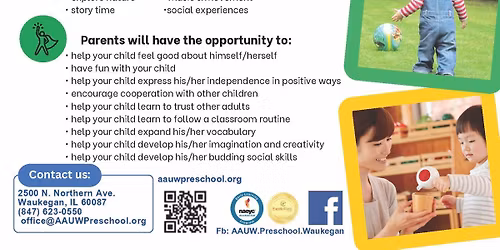 AAUW Preschool Winter Scouts Classes Ages 18-36 Months + Caregiver (Session I)