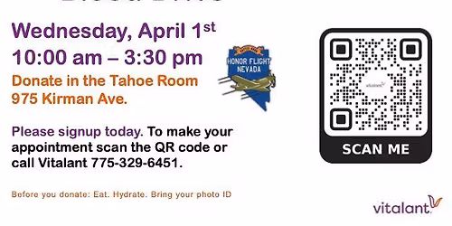 VA \/ Honor Flight Nevada Blood Drive. (register online)