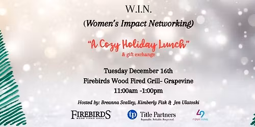 **SOLD OUT** Women's Impact Networking (WIN) Monthly Lunch- Decemer