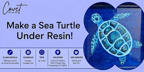 Paint a Sea Turtle Under Resin! Workshop with artist Lara Kempke