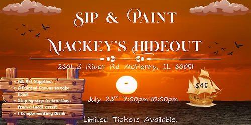 Ocean Themed Sip & Paint at Mackey's Hideout