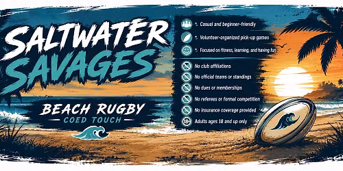 Coed Beach Touch Rugby Pick-Up