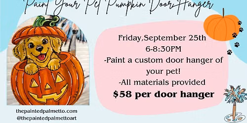 Paint Your Pet Pumpkin Door Hanger