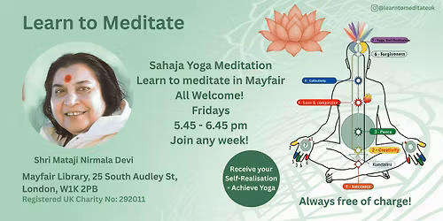Learn to meditate in Mayfair - Free meditation course every Friday