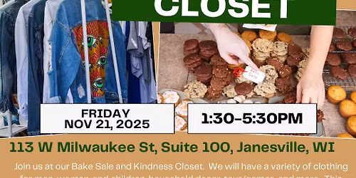 Kindness Closet and Bake Sale!