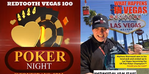VEGAS 100 Poker Night with Redtooth \u2660\ufe0f\u2665\ufe0f\u2663\ufe0f\u2666\ufe0f
