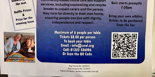 Quiz night raising funds for Crossroads Care South East London