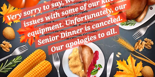 Senior Thanksgiving Dinner  Free 60+ All others $5 