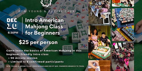 Intro American Mahjong Class for Beginners