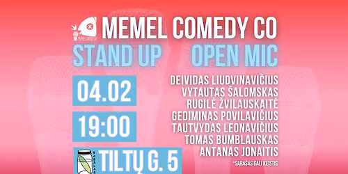 STAND UP Open Mic - Memel Comedy Co - (04.02) Klaip\u0117da \/ baras Ras\u00e3las