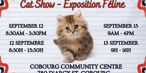 Cobourg Cat Show - Exposition Féline 2026