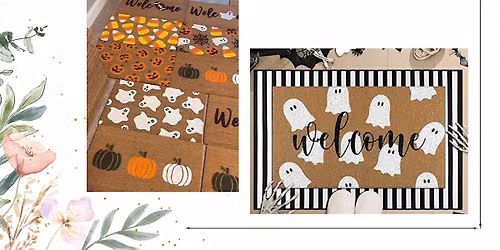 Fall Door Mat Painting Night
