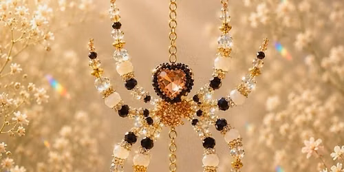 beaded crystal spiders