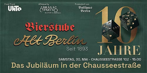 Zehn Jahre Bierstube Alt Berlin in der Chausseestra\u00dfe