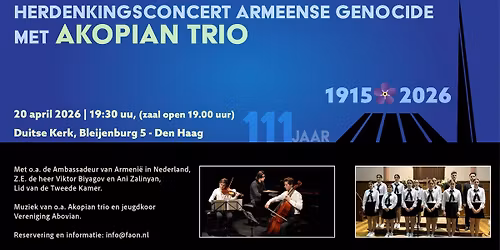 Herdenking 111 jaar Armeense genocide