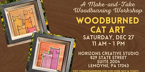 Cat Art \/\/ A Make-and-Take Woodburning Workshop