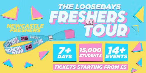 THE OFFICIAL VK X LOOSEDAYS NEWCASTLE FRESHERS WEEK BAND 2026 \ud83e\udd29\ud83d\udc95 LESS THAN 50P PER EVENT \ud83e\udea9\u26a1\ufe0f 7+ DAYS - 14+ EVENTS \/\/ INCLUDES TROPILOCO, JUNGLE, HUSH, WAREHOUSE RAVE, FRESHERS FESTIVAL & ABBA! +MORE