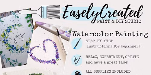 Watercolor Painting Class "Floral Wreaths" at Easely Created