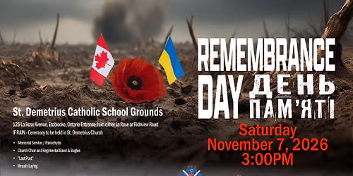 \ud83c\udde8\ud83c\udde6\ud83c\uddfa\ud83c\udde6 REMEMBRANCE DAY \u2022 \u0414\u0415\u041d\u042c \u041f\u0410\u041c\u2019\u042f\u0422\u0406 | Toronto 
