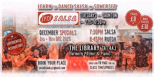 Learn to Dance Salsa\/Rueda in Taunton with Yo Salsa (December Specials)