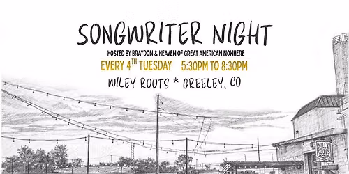 Songwriters Night Wiley Roots Brewing