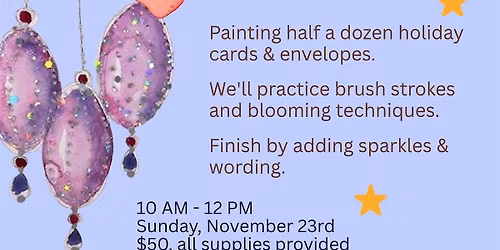 Painting Watercolor Holiday Themed Cards