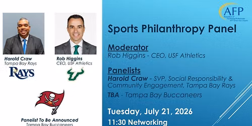 AFP Tampa Bay July - Sports Philanthropy Panel