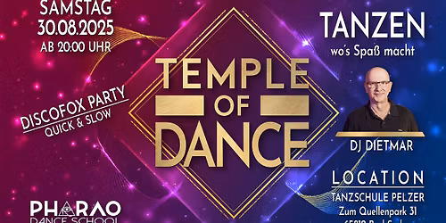 Temple of Dance (30.08.2025) @Tanzschule Pelzer