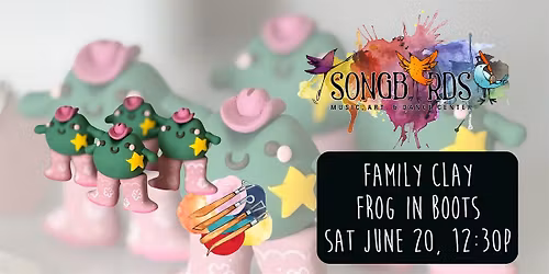 Family Clay Party at Songbirds- Frog in Boots