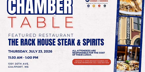 Gulfport Chamber Table - The Rack House Steak & Spirits