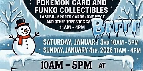 January 3rd and 4th Pokemon Card and Collectible Show: Brookfield Toy Vault 2026