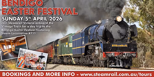 Steam to the Bendigo Easter Festival - Sunday 5th April 2026