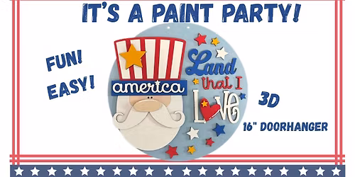 Paint Party! Land That I Love Patriotic Doorhanger