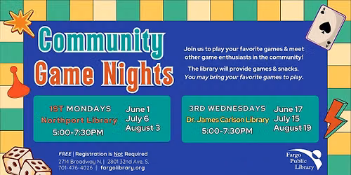Community Game Night at the Dr. James Carlson Library
