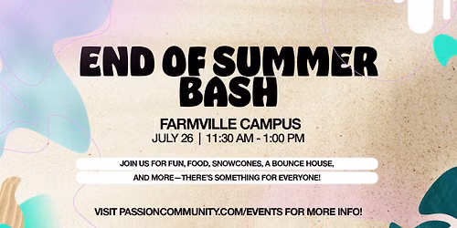 End of Summer Bash \u2013 Farmville Campus
