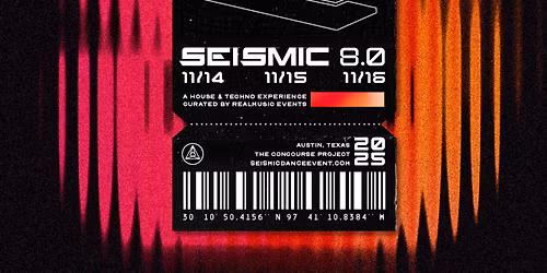 Seismic Dance Event - 3 Day Pass at The Concourse Project