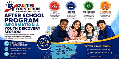 Information Day for Registration of Youth ages 11 to 16 years