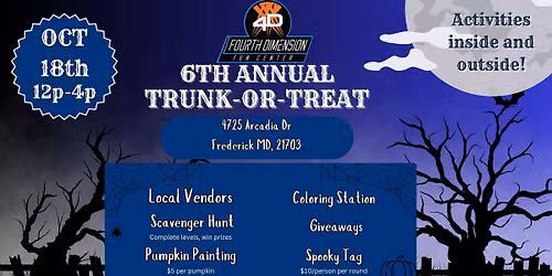 6th Annual Trunk or Treat at Fourth Dimension Fun Center