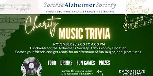 Charity Music Trivia for The Alzheimer's Society