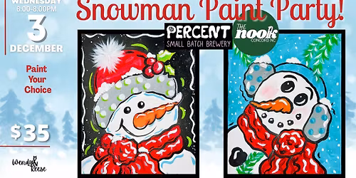 Snowman Paint Party at Percent The Nook Concord