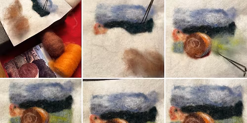 2-D needle felting - painting with fiber
