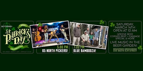 St. Patrick's Day Celebration with 65 North Pickers & Blue Bambooza