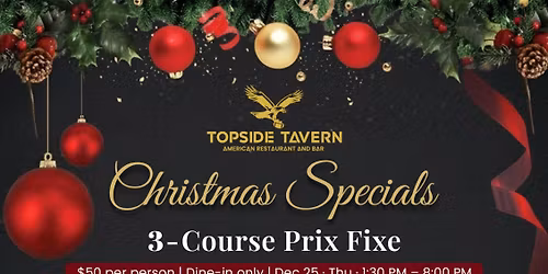 Celebrate Christmas with a 3-Course Feast at Topside Tavern