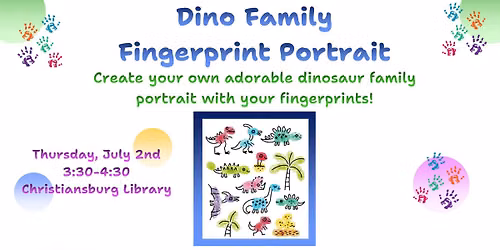 Dino Family Fingerprint Portraits