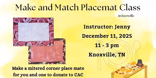 Make and Match Placemat Class in Knoxville