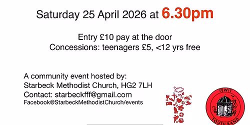 Tewit Youth Band in concert at Starbeck Methodist Church 6.30pm