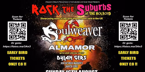 Soulweaver + Almamor + Dylan Gers - Rock the Suburbs @ The Holroyd Arms Guildford GU2 8AF